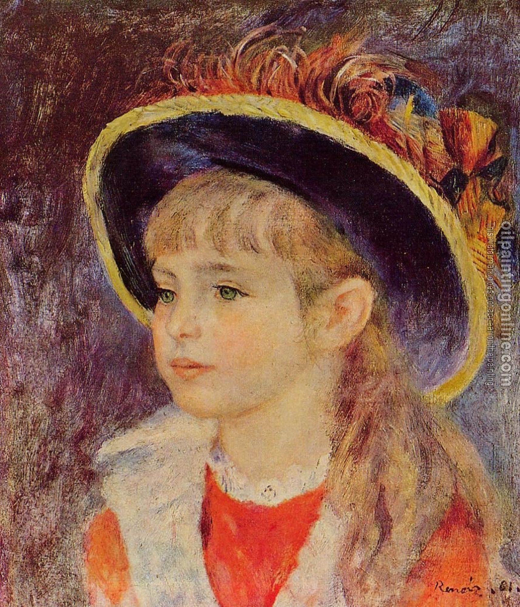 Renoir, Pierre Auguste - Young Girl in a Blue Hat